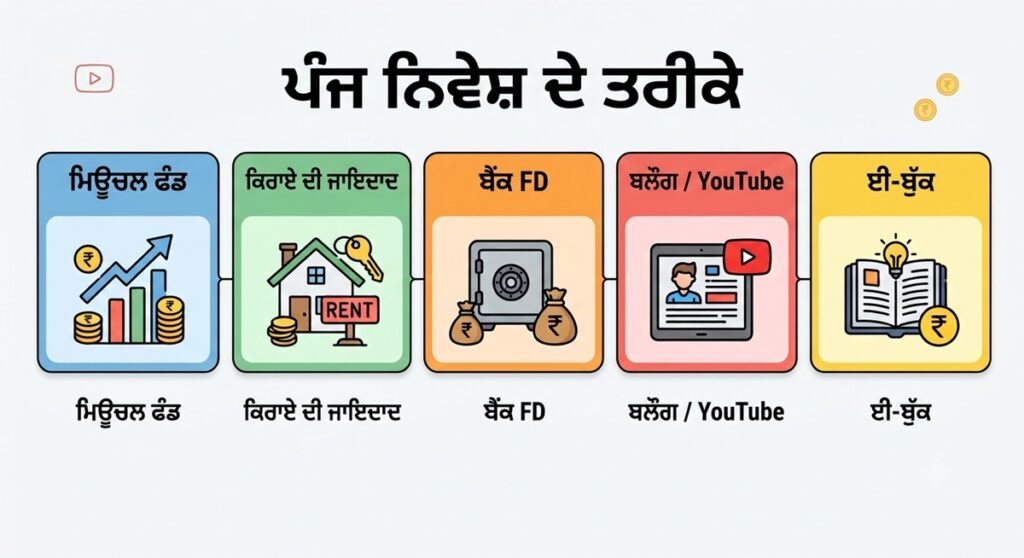 5 passive income ideas in Punjab including SIP and Rental property.