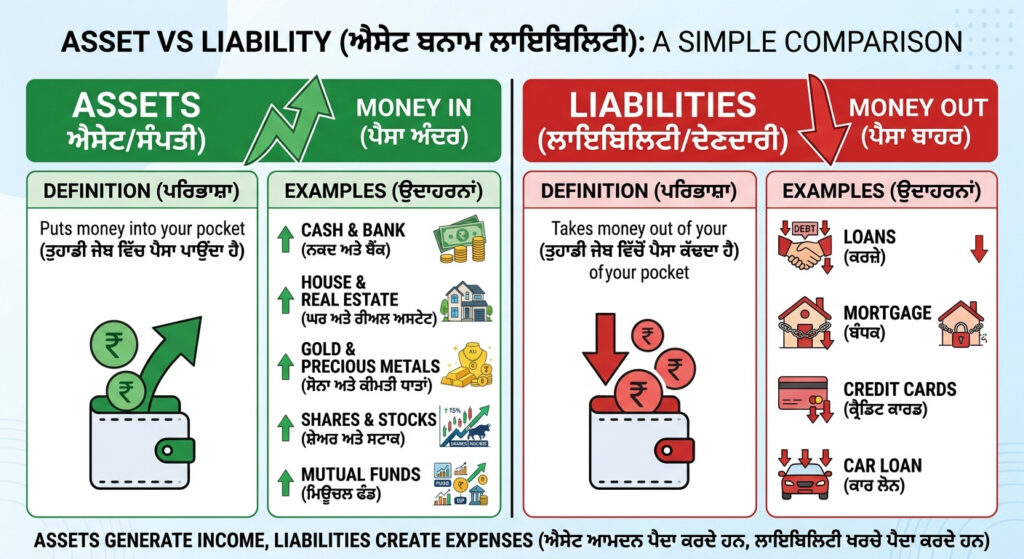 Difference between Assets and Liabilities